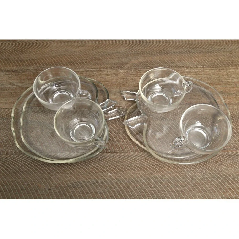 Hazel Atlas Orchard Apple‎ Shaped Plates and Cups, 8 pc set
